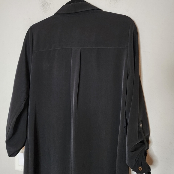 Motherhood maternity black roll tab button front shirt dress.  Size large. - Picture 6 of 16